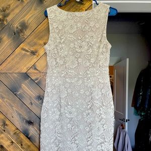Adrienna Papell beige lace dress